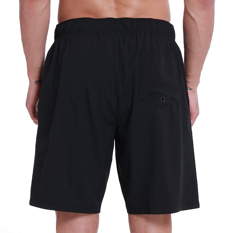HOdo Mens Swim Trunks with Mesh Liner 9" Quick Dry Swim Shorts Bathing Suits for Men Swimwear Board Shorts wiht Pockets Black XL - Image 3